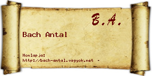 Bach Antal névjegykártya